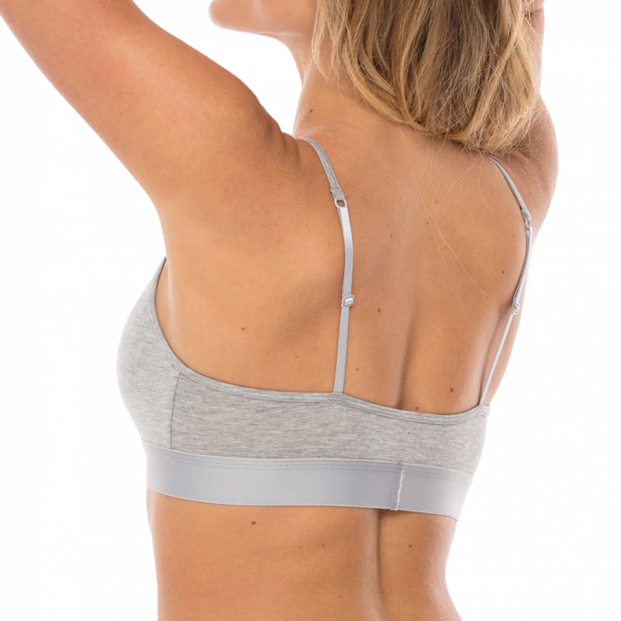 Comfyballs - Wood Strap Crop Bra - Women's - Heather Grey 3 Comfyballs - Wood Strap Crop Bra - Women's - Heather Grey - Image 3