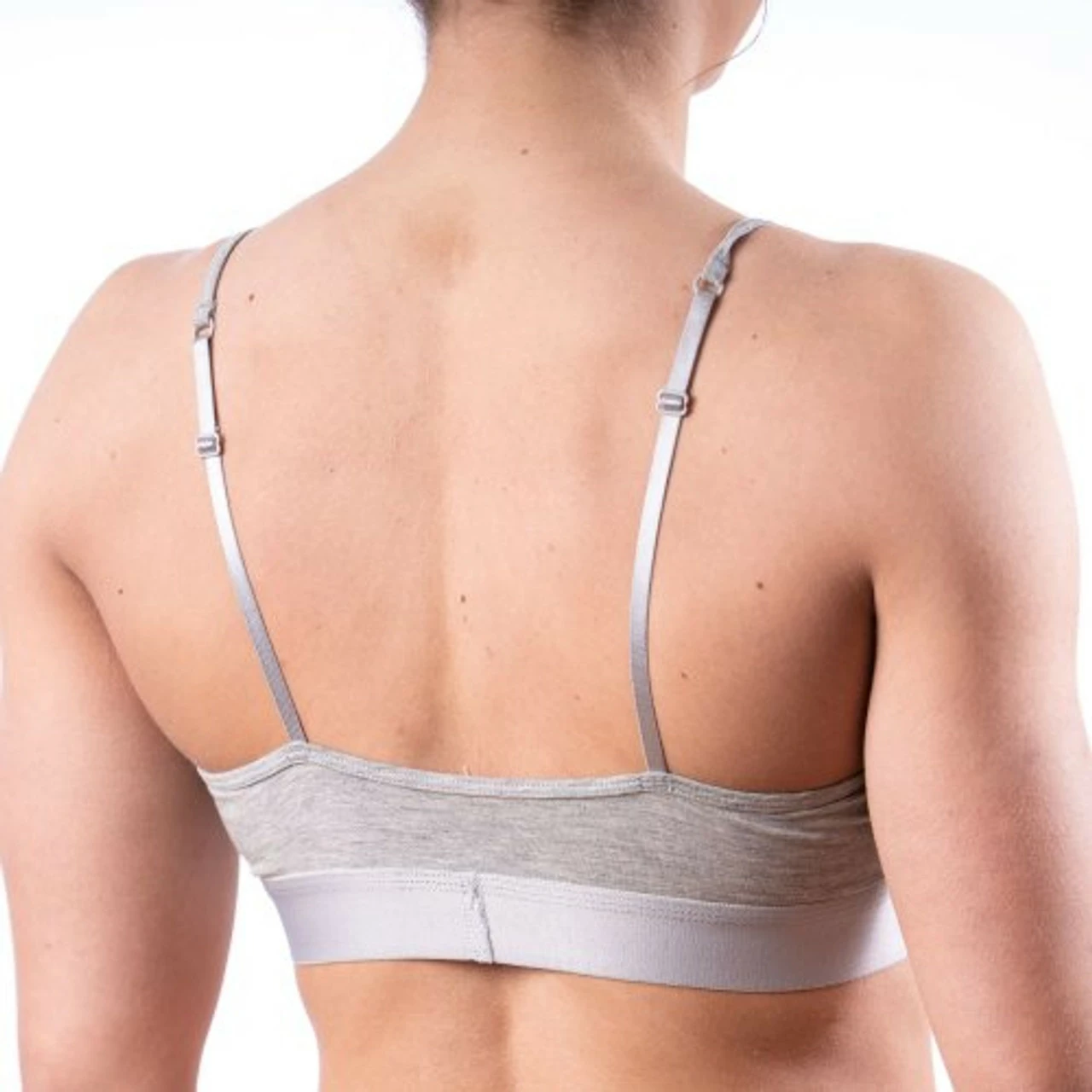 Comfyballs - Wood Strap Crop Bra - Women's - Heather Grey 2 Comfyballs - Wood Strap Crop Bra - Women's - Heather Grey - Image 2