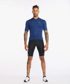 2XU - Aero Cycle Short Sleeve Jersey - Men's - Medieval/White Reflective - 2023