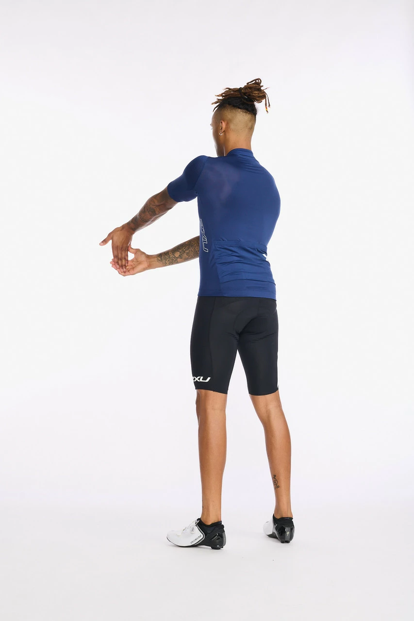 2XU - Aero Cycle Short Sleeve Jersey - Men's - Medieval/White Reflective - 2023 3 2XU - Aero Cycle Short Sleeve Jersey - Men's - Medieval/White Reflective - 2023 - Image 3