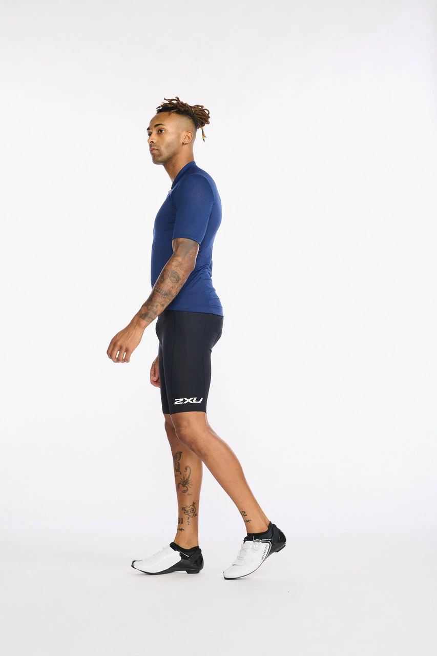 2XU - Aero Cycle Short Sleeve Jersey - Men's - Medieval/White Reflective - 2023 2 2XU - Aero Cycle Short Sleeve Jersey - Men's - Medieval/White Reflective - 2023 - Image 2