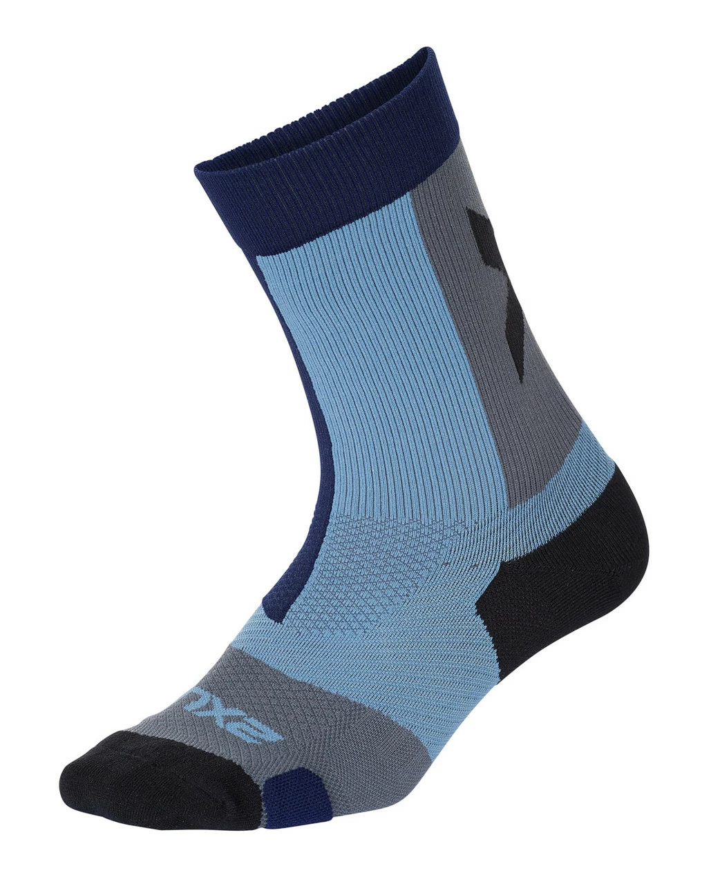 2XU - VECTR Light Cushion Crew Socks - Unisex - Echo/Tubulence 1 2XU - VECTR Light Cushion Crew Socks - Unisex - Echo/Tubulence