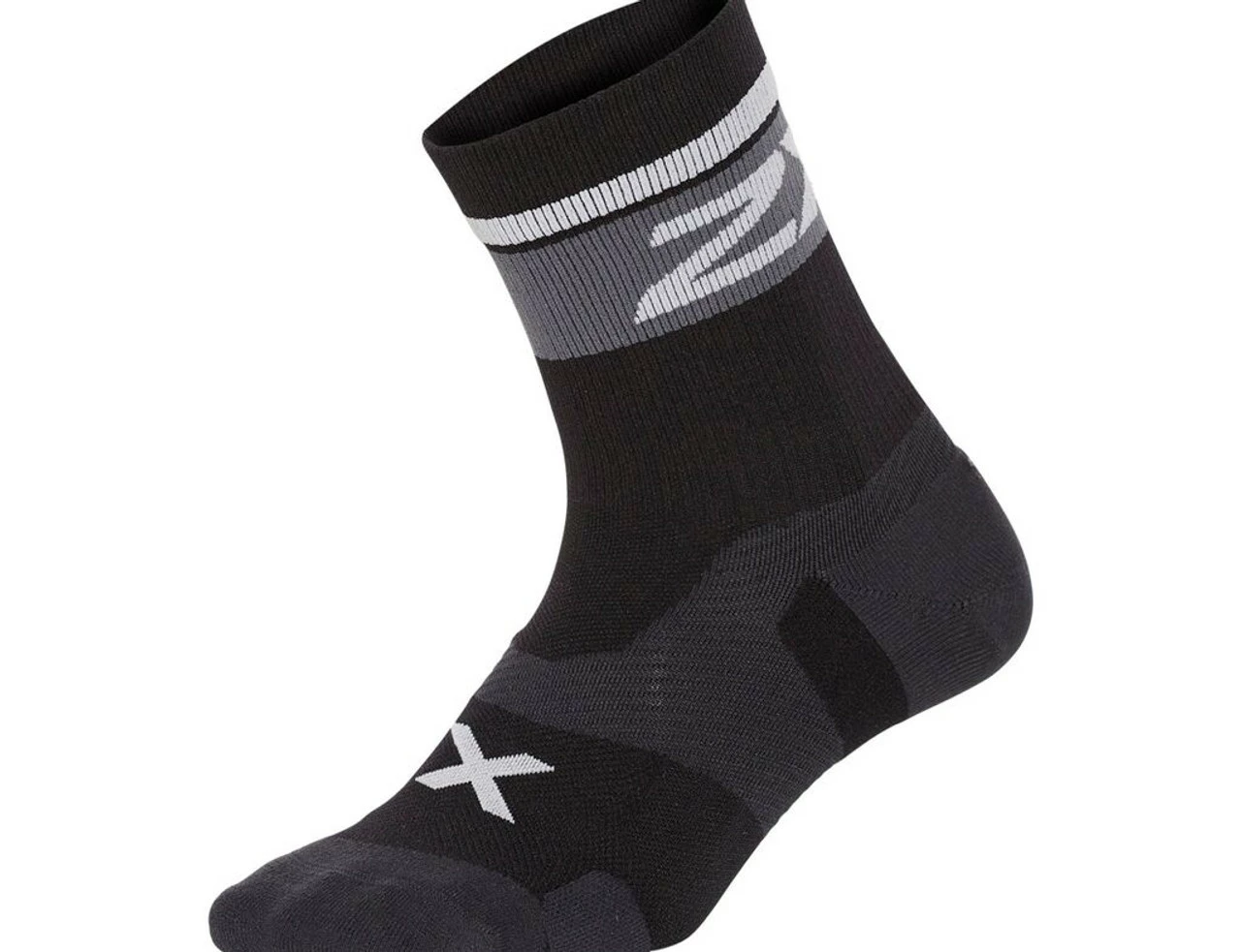 2XU - VECTR Unisex Cushion Crew Socks - Black/White 1 2XU - VECTR Unisex Cushion Crew Socks - Black/White