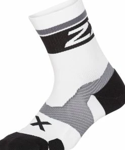 2XU - VECTR Unisex Cushion Crew Socks - White/Black
