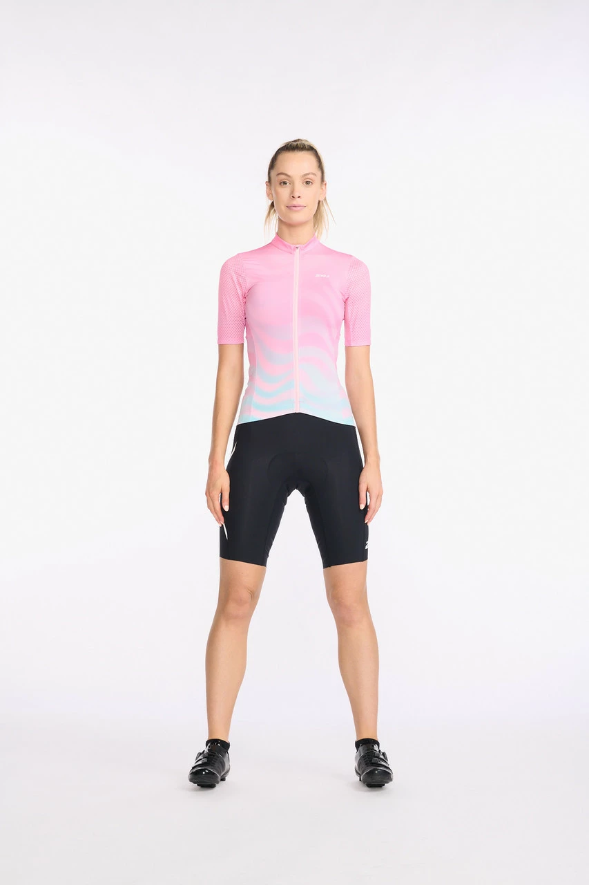 2XU - Aero Cycle Short Sleeve Jersey - Women's - Almond Blossom/WhiteReflective 1 2XU - Aero Cycle Short Sleeve Jersey - Women's - Almond Blossom/WhiteReflective