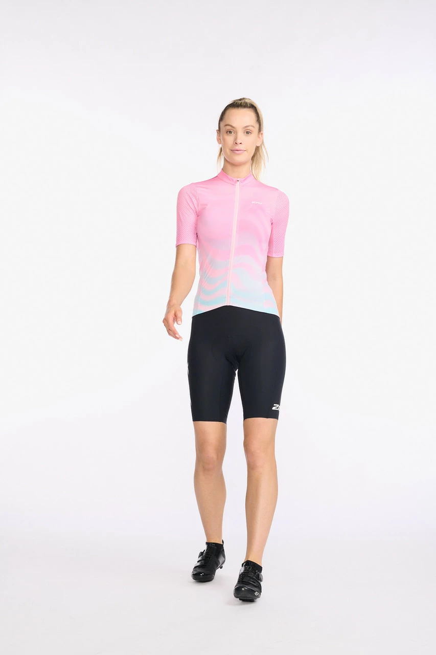 2XU - Aero Cycle Short Sleeve Jersey - Women's - Almond Blossom/WhiteReflective 4 2XU - Aero Cycle Short Sleeve Jersey - Women's - Almond Blossom/WhiteReflective - Image 4