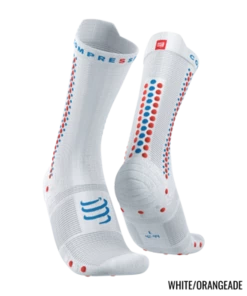 Compressport - Pro Racing Socks V4.0 Bike - Unisex - White/Orangeade